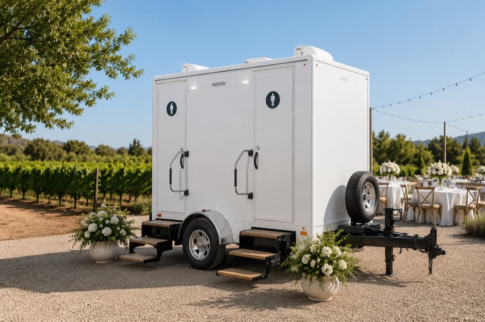 2-Stall Trailer — luxury restroom trailer interior